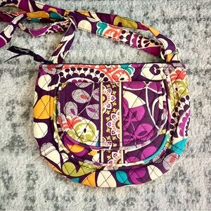 Vera Bradley Lizzy Crossbody Bag Plum Crazy Retired Pattern Mini Hipster Bag